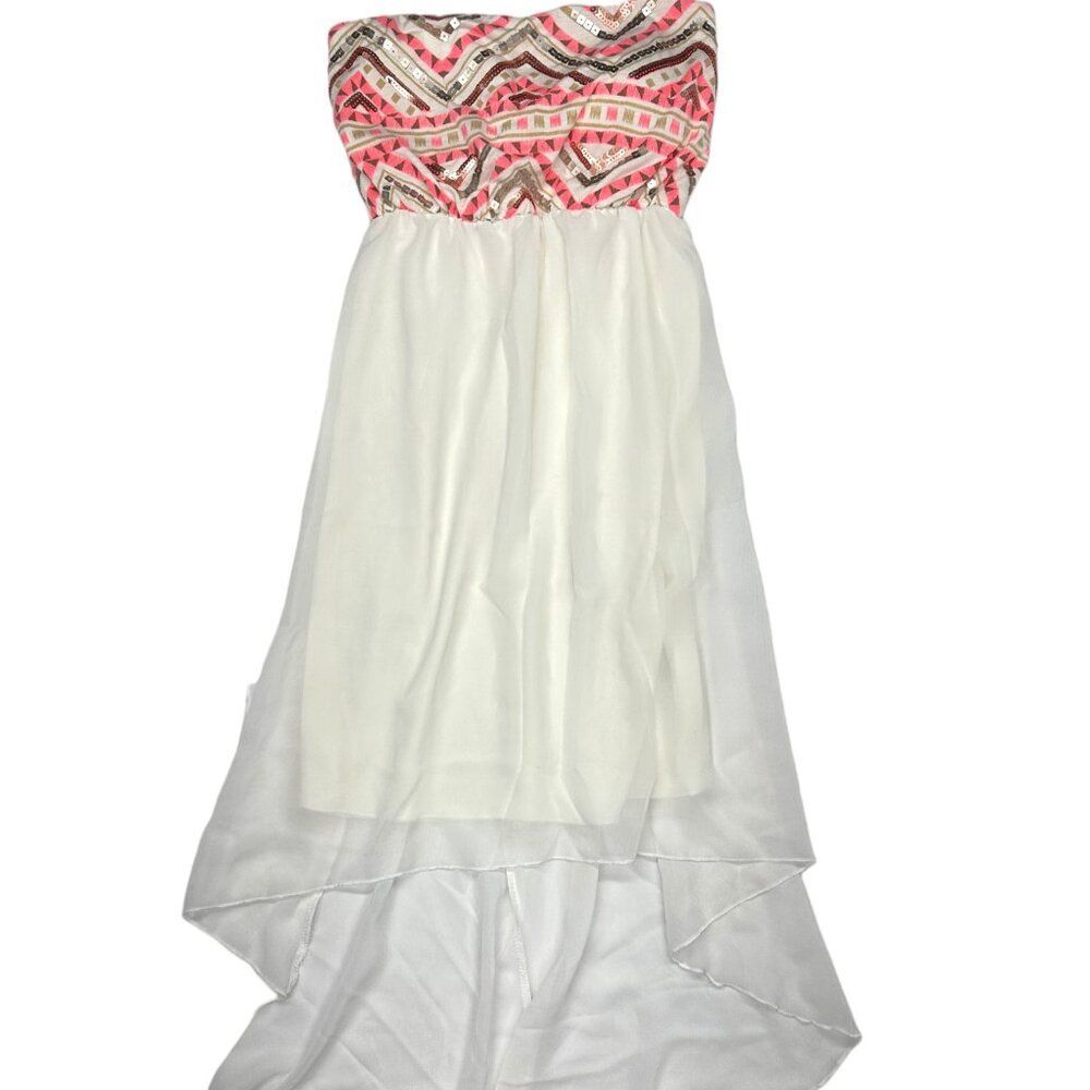 Vanity Strapless Sequined High Low Dress (XS)